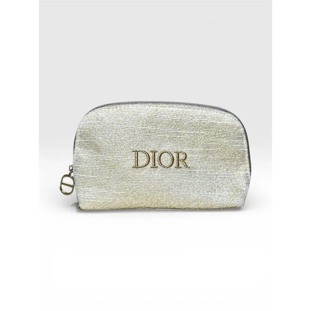 Christian Dior Holiday 2024 Limited Edition Cosmetic Pouch Gold Charm